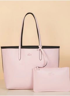 LACOSTE Lacoste Women's Double sided Two tone Large Capacity Handbag, Fashionable and Versatile, Black/Pink  - Image 2