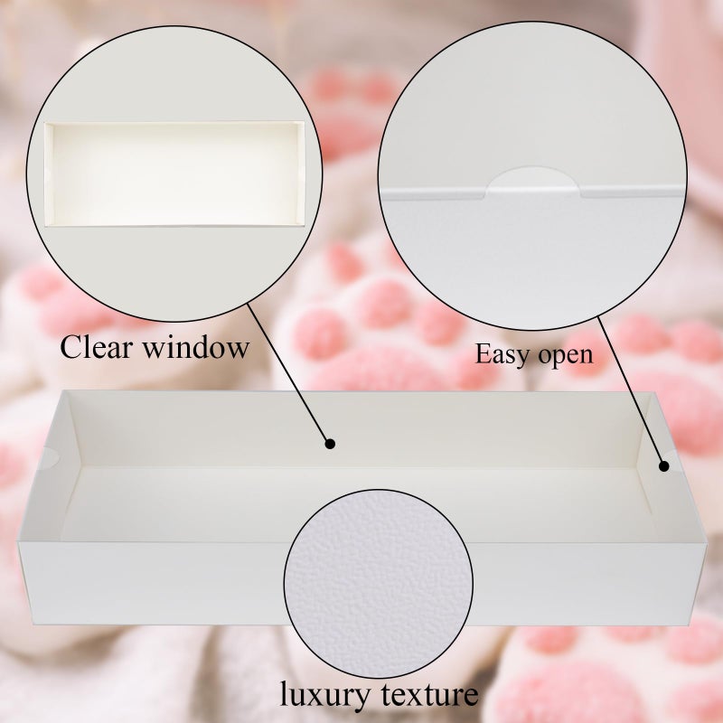 RomanticBaking 20PCS Strawberry Boxes Cookie Boxes Bakery Boxes Treat Boxes for Christmas Valentine's Wedding(12"x4.8"x2") - Image 3