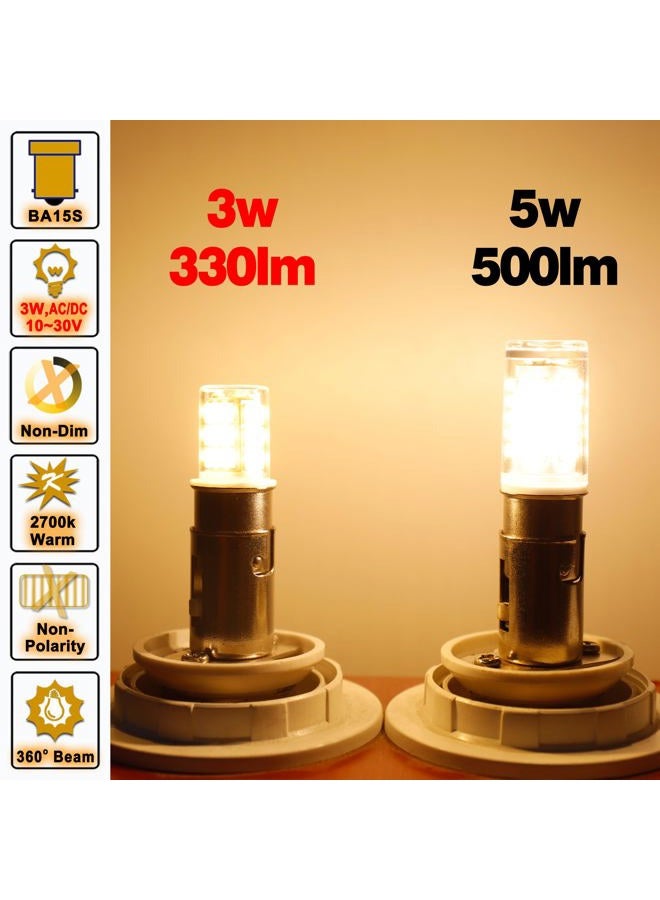 Ziomitus BA15S Led 12V Landscape RV Camper Interior Light Bulbs, P21W 1156 1141 2700k Warm White,DC Bayonet Single Contact Base BA15S Bulbs for Marine Boat Trailer Lights,5 Pack - Image 3