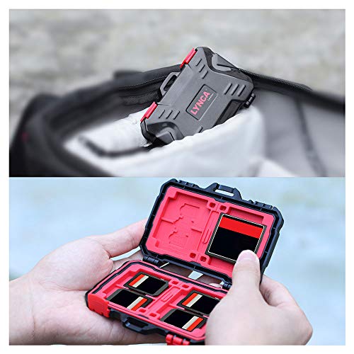LYNCA Memory Card Case Holder, Memory Card Hard Protector Case Professional Water-Resistant Anti-Shock Compact Camera Card Storage Box for 8 SD Cards 4 CF Cards 12 TF (Micro SD) Cards - Image 4