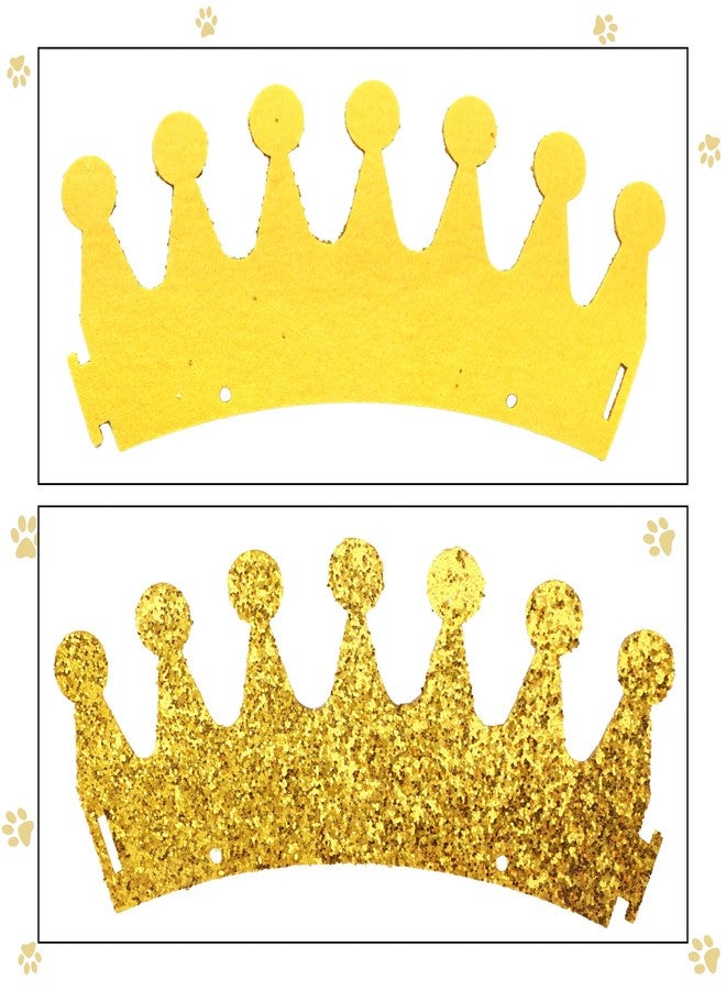 Vesil Glitter Dog Birthday Crown, Cat Birthday Hat for Small Pet, Adjustable Gold Party Hat for Puppy & Kitten Celebrations, Royal Pet Costume Accessories for Photo Props, 1 PCS - Image 3