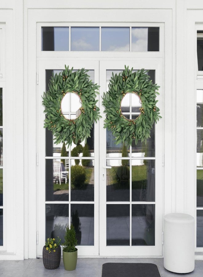 COLORSPEC 24 inch Olive Wreaths for Front Door, Artificial Large Spring Summer All Seasons Year Round Green Olive Branch Wreath for Home Outdoor Indoor Farmhouse Porch Window - Image 4
