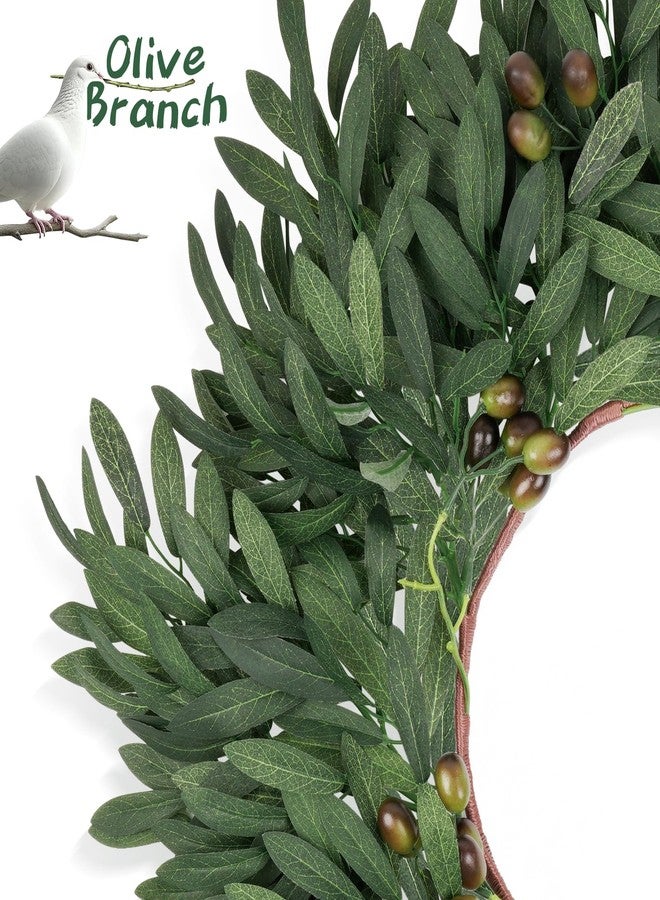 COLORSPEC 24 inch Olive Wreaths for Front Door, Artificial Large Spring Summer All Seasons Year Round Green Olive Branch Wreath for Home Outdoor Indoor Farmhouse Porch Window - Image 3