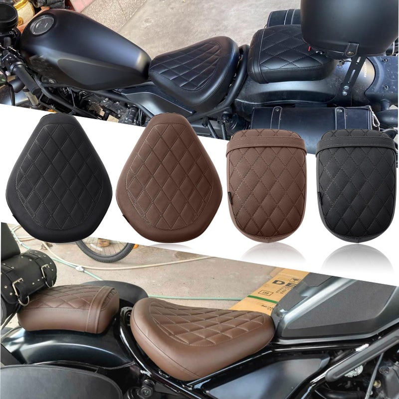 Generic WOOGA Motorcycle Front Rider Seat Front Seat Cushion Passenger Pillion Cushion Pad Replacement for Ho&nda Rebel CMX 500 CMX 300 CMX500 CMX300 Accessories 2017-2024 (Front-Black)  - Image 1