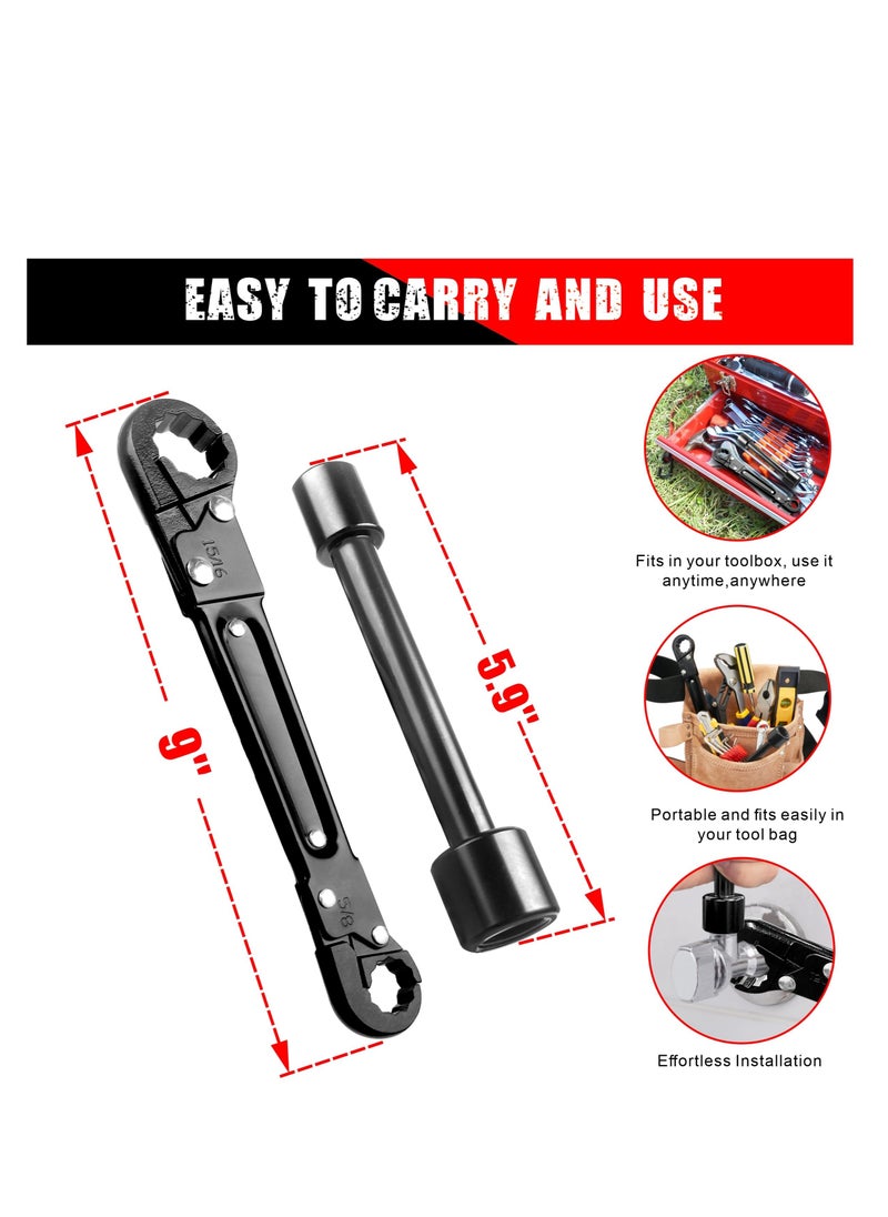 KASTWAVE - Plumbing Tools Angle Stop Wrench Kit, Dual Kwik Tite Wrench Kit, Angle Stop Wrench, Plumbing Wrench, Professional Plumbing Toolset For Easy Angle Stop And Supply Nut Installation - Image 1