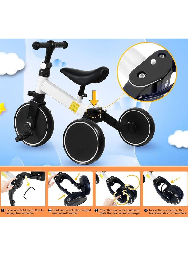 Good Boy/Girl 2-in-1 Transformable Kids Tricycle & Balance Bike – White - Image 2