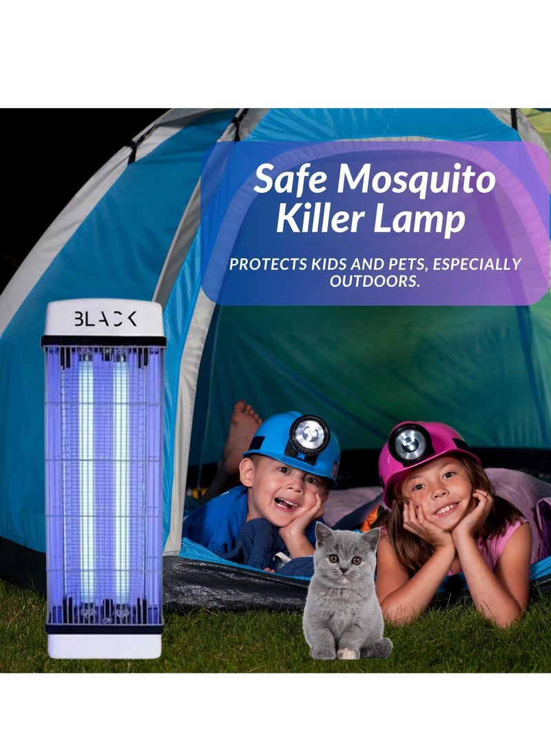 Black Mosquito Killer and Bug Zapper with Attractant Bait Refill and Hanging Chain, 3800V Electric Insect Trap with Dual 2 × 20W UV Lights, Indoor and Outdoor Pest Control - Image 3