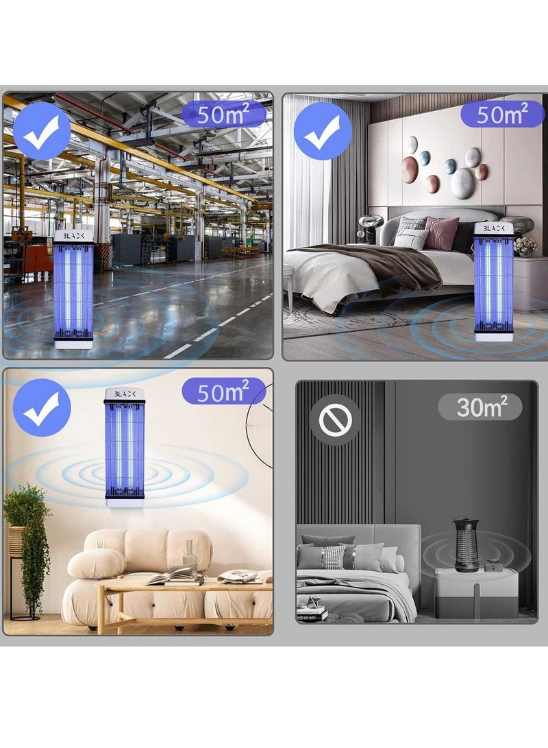 Black Mosquito Killer and Bug Zapper with Attractant Bait Refill and Hanging Chain, 3800V Electric Insect Trap with Dual 2 × 20W UV Lights, Indoor and Outdoor Pest Control - Image 5