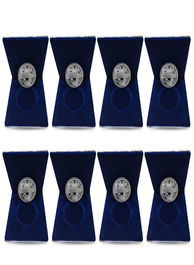 Nine10 German Silver/Silver Plated Coins of Kaba Macca Madina Allah 10 Grams with vlvet Gift case for Ramadaan Eid Gift for Friends and Relatives.(Pack of 8)