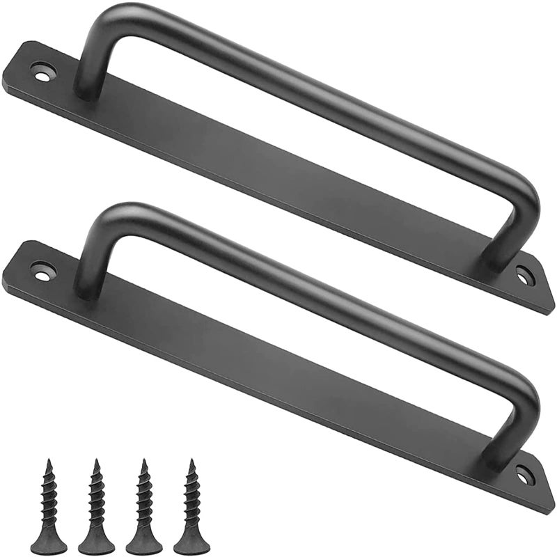 2 Pack Sliding Barn Door 504IN Handles Pull Handle Sliding Gate Wardrobe Cupboard Cabinet Closet Shed Garage Kitchen Garden Barn Door Handle Double Sided Handle Set with ScrewsBlack