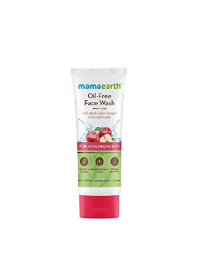 Mamaearth - Oil Free Face Wash for Oily Skin with Apple Cider Vinegar & Salicylic Acid for AcneProne Skin 100 ml - Image 1