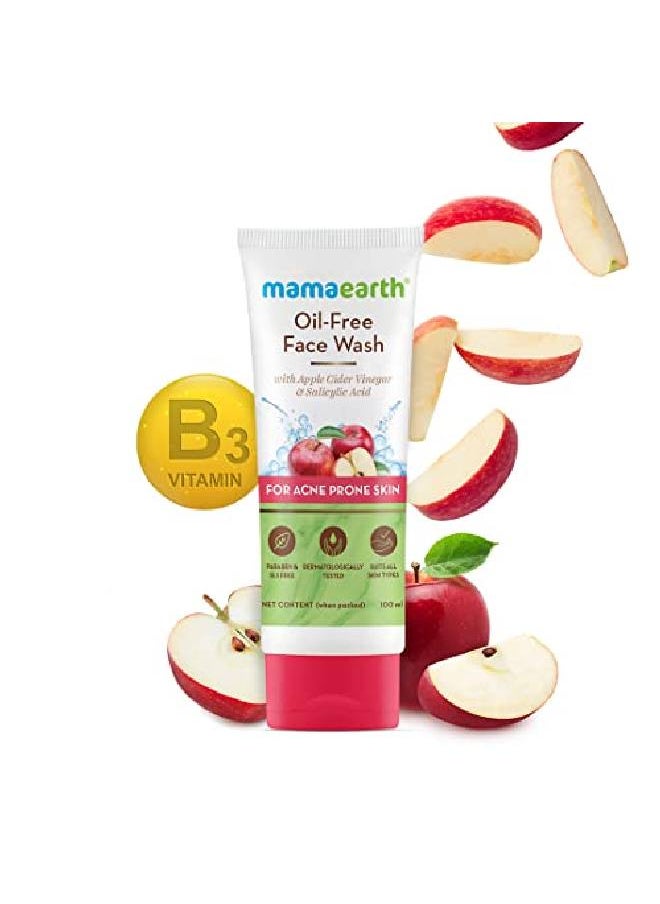 Mamaearth - Oil Free Face Wash for Oily Skin with Apple Cider Vinegar & Salicylic Acid for AcneProne Skin 100 ml - Image 1