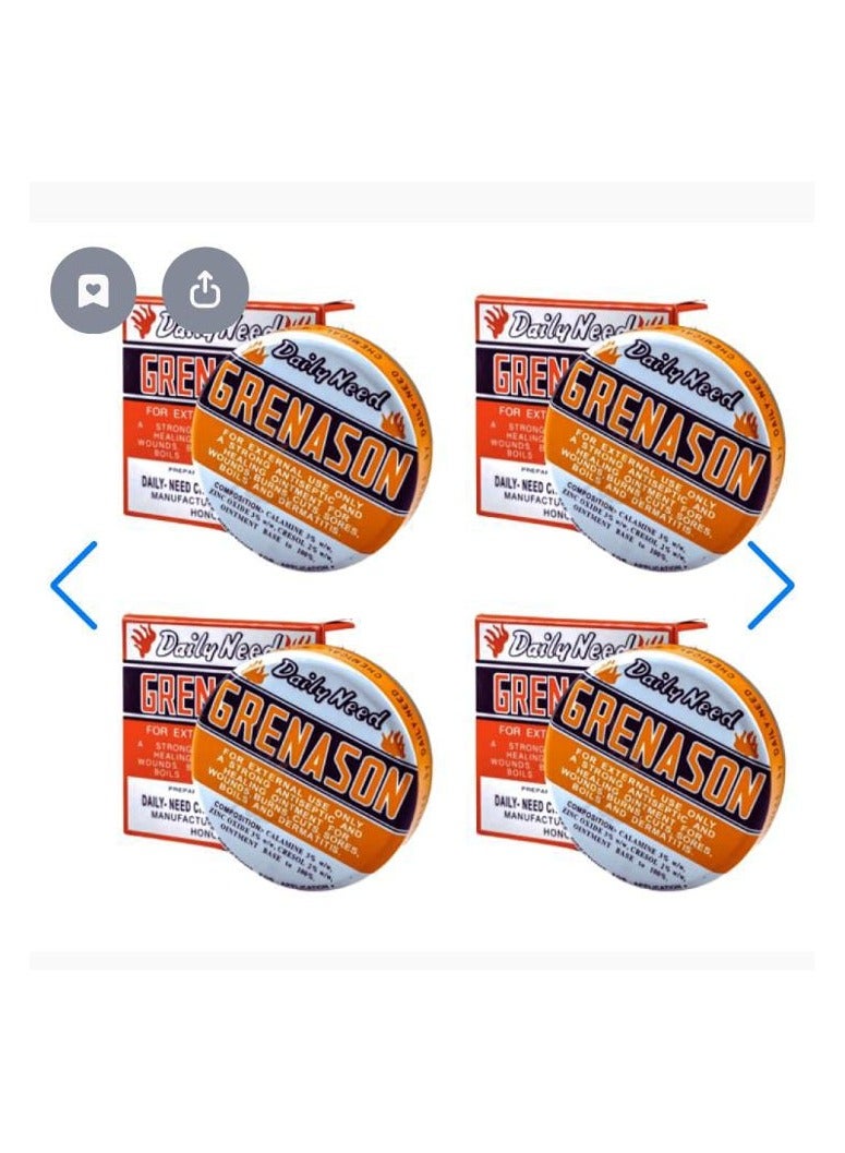 Grenade Original Greenasone Cream is an ideal product for skin care and improving its appearance. It is also an ointment for hemorrhoids and all skin diseases, wounds, ulcers, and boils. 4 pieces.