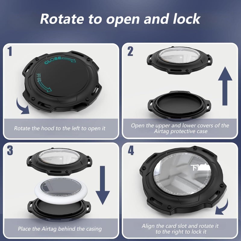 Black Full Coverage Protective Case For Tracker Scratchproof Shockproof Shell Holder - Image 4