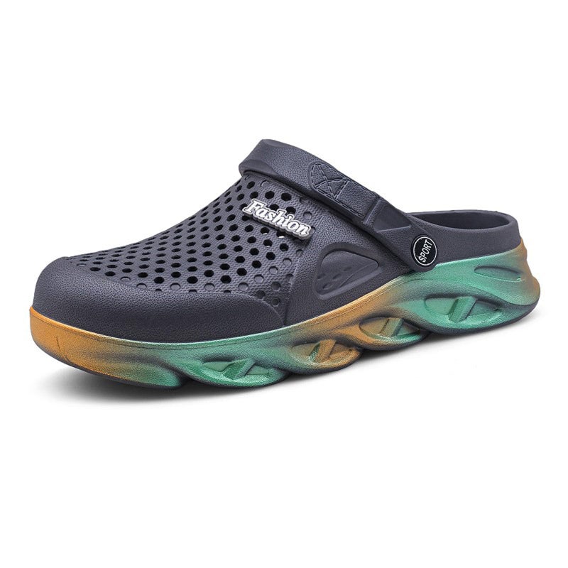 SECHRITE Clogs for Men Garden Shoes Water Sandals Mens Rubber EVA Clogs Slippers Waterproof Slip On Summer Mules Beach Pool Slides Lightweight Non Slip Home Shower Shoes Grey 45 - Image 2
