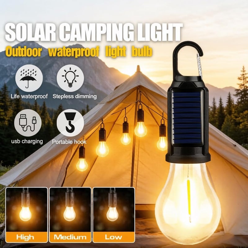MVIOCS 4 Packs LED Camping Lantern Rechargeable, Portable Outdoor Waterproof Emergency Lanterns with 3 Modes, Hanging Tent Light Bulbs with Clip Hook for Camping, Hiking, Party, Hurricane, Outages - Image 2