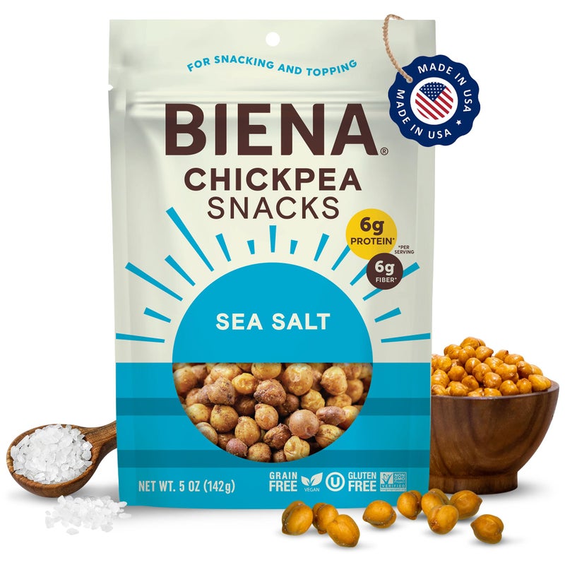 Biena Foods Sea Salt Roasted Chickpea Snack 5 Ounce - Image 3