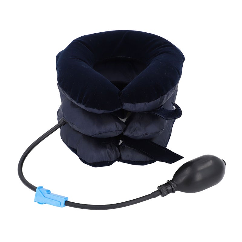 Neck Support Brace Stretcher Neck Decompression Inflatable Adjustable Cervical Traction Cushion Device for Working Home Blue - Image 2
