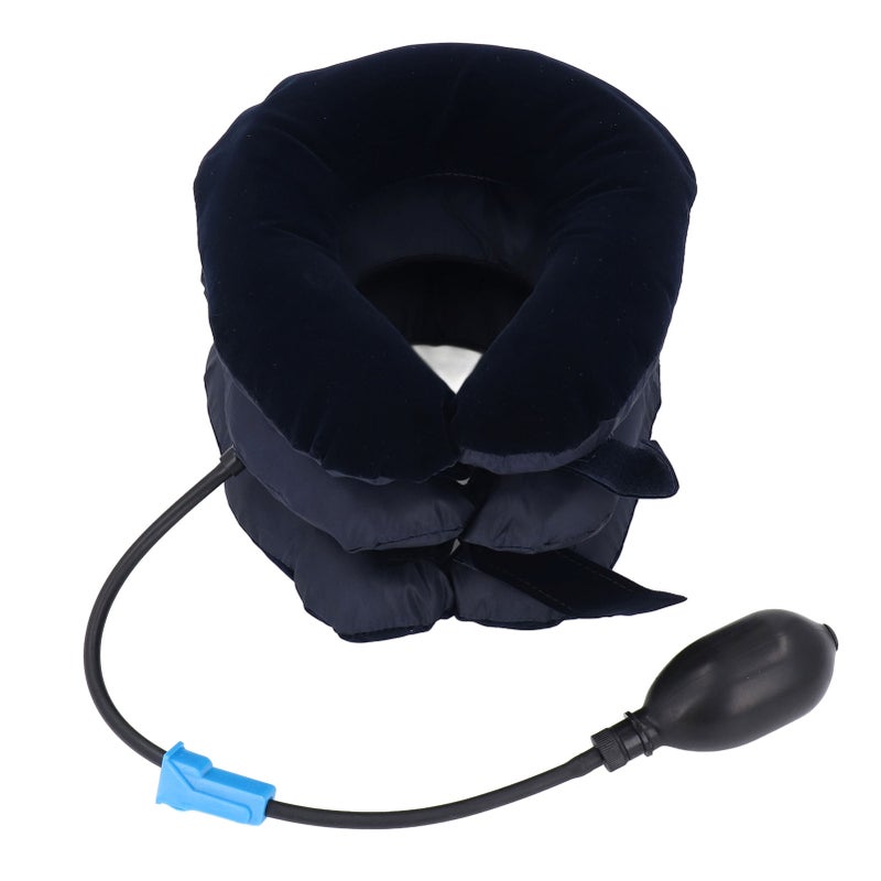 Neck Support Brace Stretcher Neck Decompression Inflatable Adjustable Cervical Traction Cushion Device for Working Home Blue - Image 1