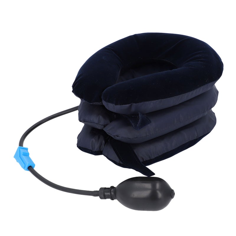 Neck Support Brace Stretcher Neck Decompression Inflatable Adjustable Cervical Traction Cushion Device for Working Home Blue - Image 3