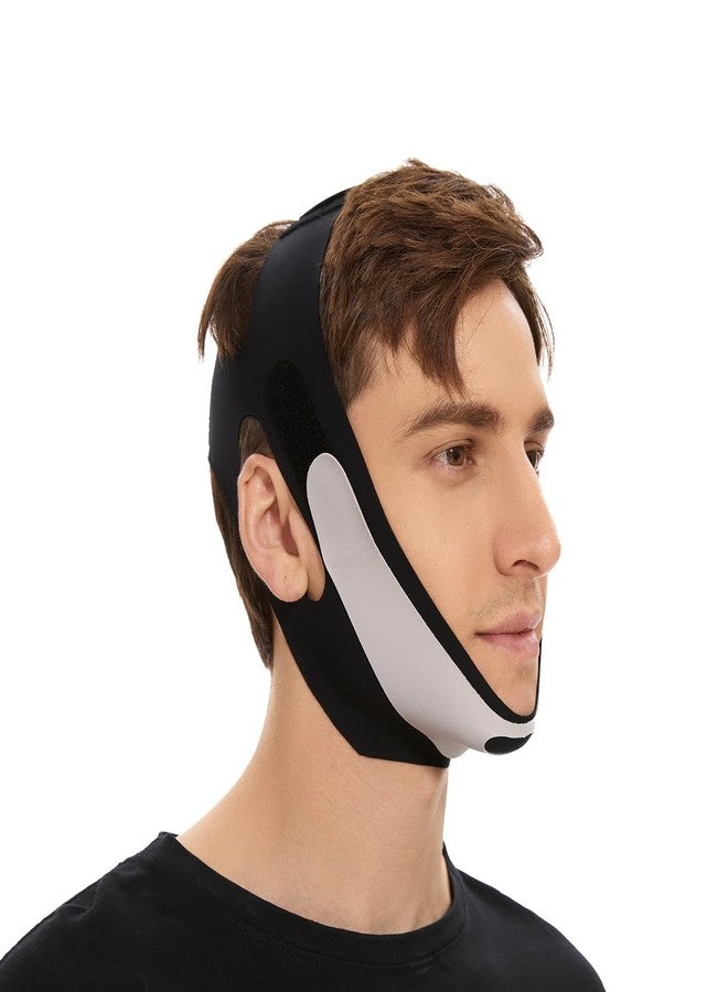 قناع V Line لتنحيف الذقن المزدوجة، مزيل الشريط، يمنع الترهل، حزام تنحيف الوجه أثناء النوم، جهاز تمرين الفك للرجال، مقاس متوسط - Image 1
