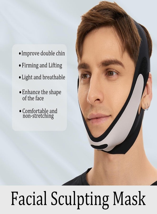 قناع V Line لتنحيف الذقن المزدوجة، مزيل الشريط، يمنع الترهل، حزام تنحيف الوجه أثناء النوم، جهاز تمرين الفك للرجال، مقاس متوسط - Image 4