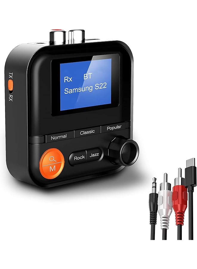Excefore Bluetooth Transmitter And Receiver With Lcd Screen, Versatile 2-In-1 Adapter, 5 Eq Modes, Tf Card Support, 3.5Mm Aux Rca, Ideal For Tv, Pc, Car, Mp3, Cd Player, Speaker, Headset - Image 1