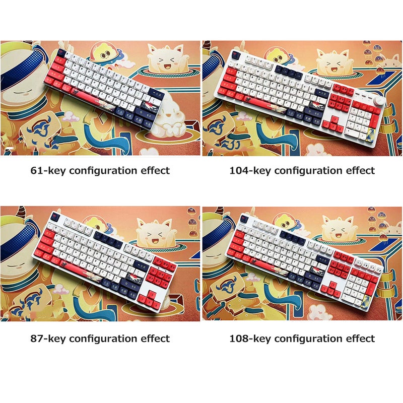 iBlancod 112 Keys PBT Key Caps KDA Height Five-surface Thermal Sublimation Suitable for 61/87/104/108 Keys Mechanical Keyboard - Image 3