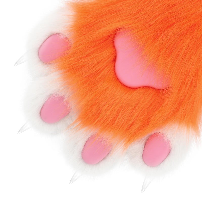 hbbhml Faux Fur Plush Furry Cat Claw Gloves Fursuit Animal Fox Paws Mittens Halloween Cosplay Costume Accessories for Adult - Image 5