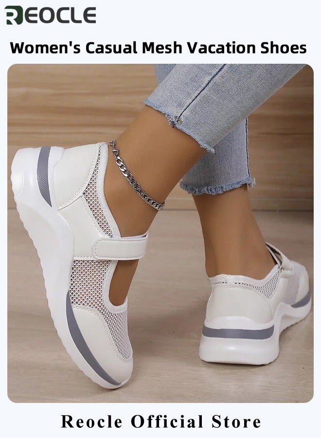 ريوكل نسائي ماري جين أحذية رياضية أحذية العمل تنفس أحذية ممرضة عاملة غير قابلة للانزلاق قابل للتعديل المشي عازلة اللياقة البدنية عارضة التمريض تقويم العظام أحذية خفيفة الوزن لالتهاب المفاصل والسكري وآلام الكعب - Image 3