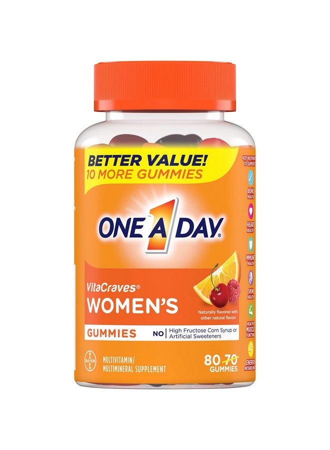 ONE A DAY Women?S Vitacraves Multivitamin Gummies Supplement With Vitamins A C E B6 B12 Calcium And Vitamin D 80 Count ; Pack Of 2 - Image 1
