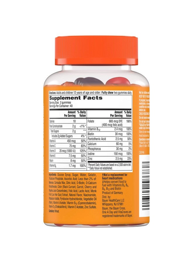 ONE A DAY Women?S Vitacraves Multivitamin Gummies Supplement With Vitamins A C E B6 B12 Calcium And Vitamin D 80 Count ; Pack Of 2 - Image 4