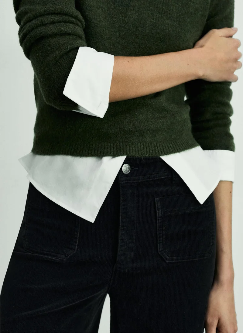 مانجو Catherin Culotte Corduroy Trousers