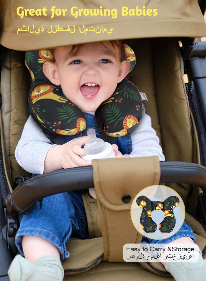 Baby Travel Pillow, Baby Pillow for Head and Neck, Upgraded Baby Support Pillow, Baby Neck Pillows for Car Seat,Pushchair,Travel,Lion  - Image 3