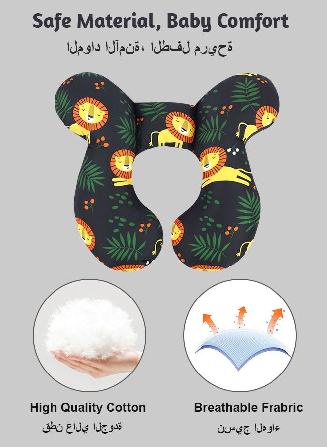 Baby Travel Pillow, Baby Pillow for Head and Neck, Upgraded Baby Support Pillow, Baby Neck Pillows for Car Seat,Pushchair,Travel,Lion  - Image 4