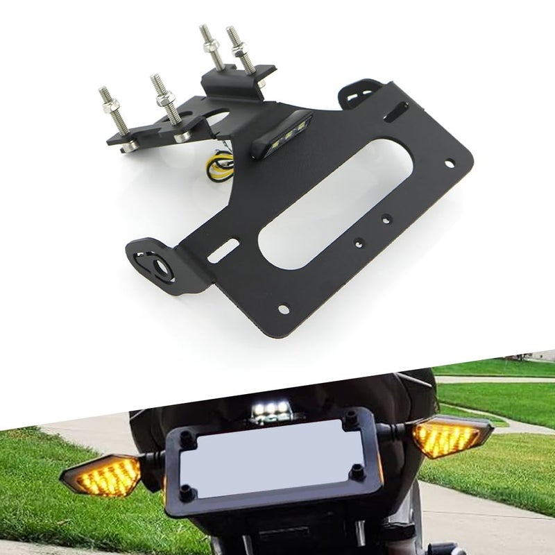 Generic Xitomer Tail Tidy,Fender Eliminator Kits Fit for 2014 2015 2016 FZ-09 MT-09, License Plate Holder/Number Plate Holder with LED License Plate Light, Compatible with OEM/Stock Turn Signal  - Image 1