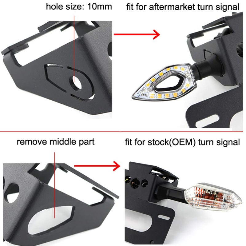 Generic Xitomer Tail Tidy,Fender Eliminator Kits Fit for 2014 2015 2016 FZ-09 MT-09, License Plate Holder/Number Plate Holder with LED License Plate Light, Compatible with OEM/Stock Turn Signal  - Image 2