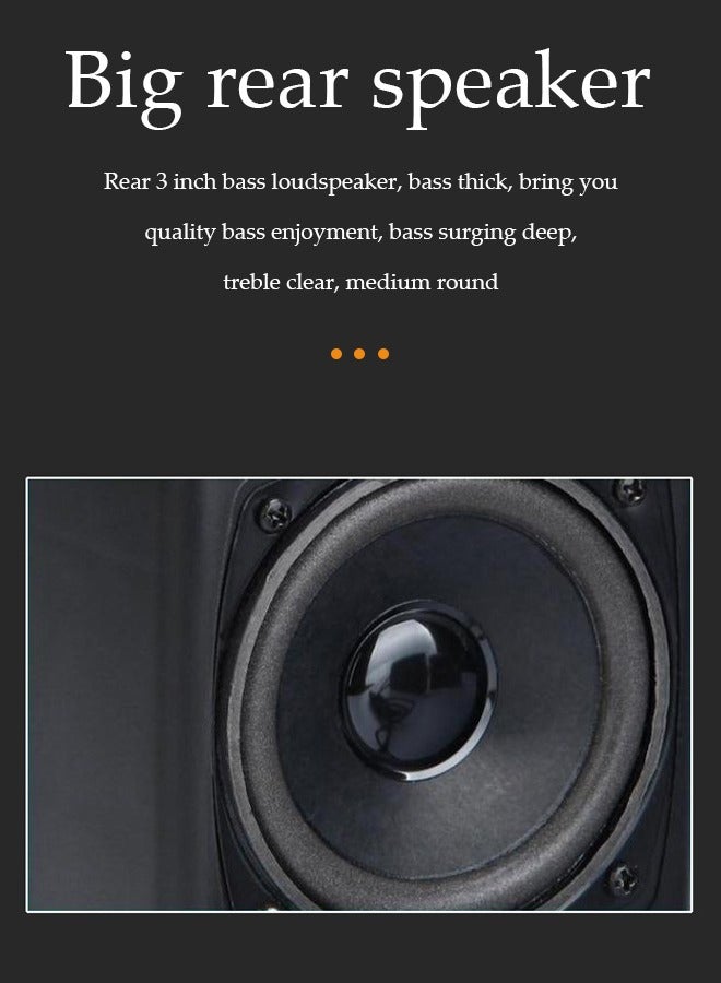 DUNISO Computer speaker, USB home small speaker，music player, stereo bass surround sound, can be used for smartphones, laptops, desktop computers (black)  - Image 3