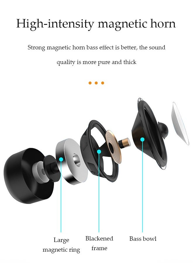 DUNISO Computer speaker, USB home small speaker，music player, stereo bass surround sound, can be used for smartphones, laptops, desktop computers (black)  - Image 2