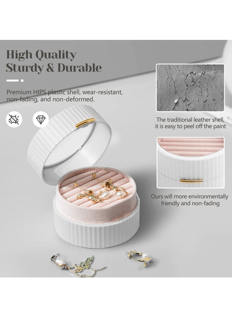KASTWAVE Jewelry Storage Box,portable Travel Jewelry Box Transparent Visible 2 Layers Display Box Ring, Earring, Necklace, Bracelet Organizer Jewelry Box (white) - Image 3