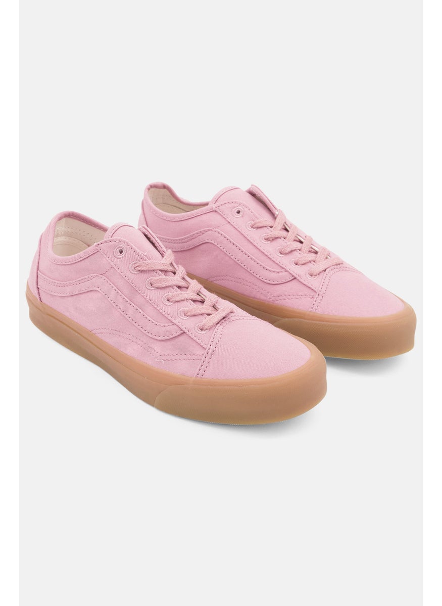 VANS Women Old Skool Tape Lace Up Casual Shoes, Pink Brown  - Image 1