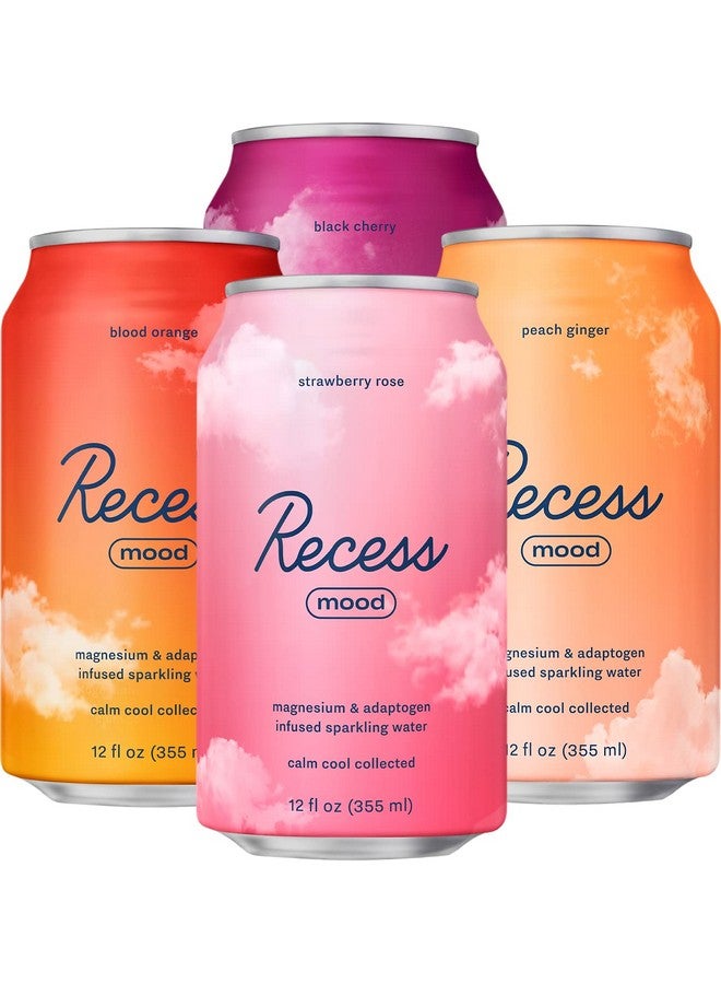 ريسيس مشروب مكمل المغنيسيوم Recess Mood المهدئ، 12 أونصة، عبوة من 12 قطعة (عبوة متنوعة، عبوة من 12 قطعة) *نكهات أصلية* - Image 1