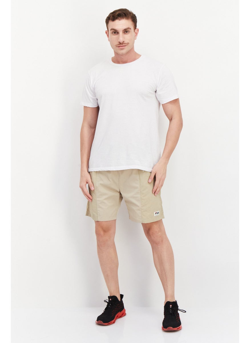 FILA Men Sportswear Fit Drawstring Titling Outdoor Short, Beige  - Image 2