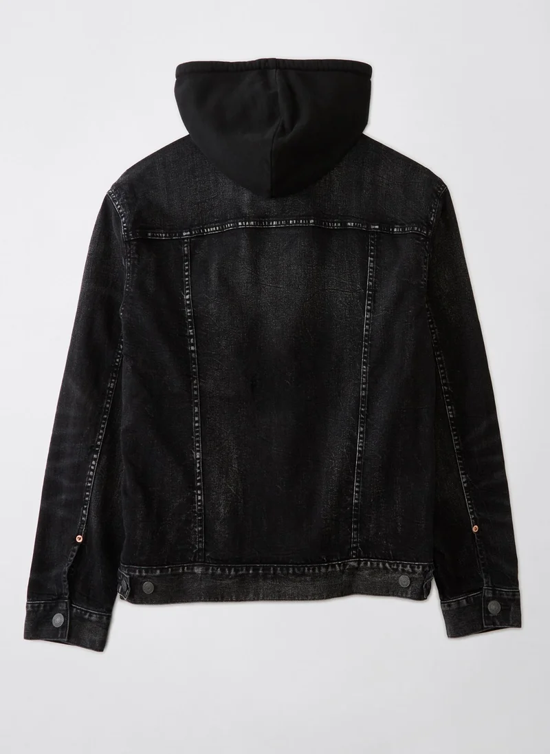 American Eagle Hooded Denim Trucker Jacket