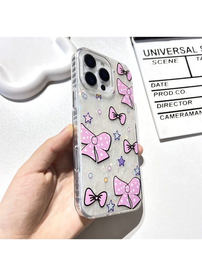 NIBEMINENT Korean Polka Dot Bow Protective TPU Case Cover For iPhone 16 Clear - Image 2