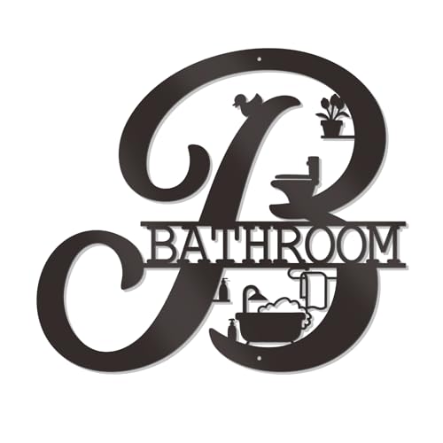 Bnesi Bathroom Wall Decor Modern Bathroom decor Metal Bath Art Farmhouse Wall Sign Funny Bath Hanging Decoration for Home (Farmhouse) - Image 1