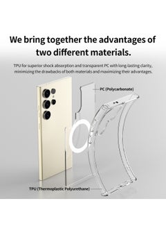araree araree Duple M Designed for Samsung Galaxy S24 Ultra Case – Compatible with MagSafe Accessories, Shockproof Hybrid PC + TPU, Anti-Yellowing Transparent Cover, Slim Fit, Wireless Charging Support - Clear  - Image 4