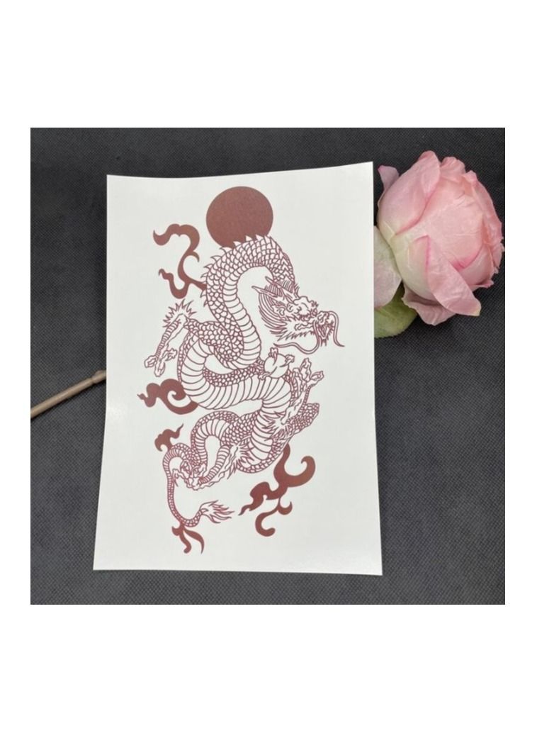 Big Size Red Dragon Temporary Tattoo Stickers For Men Women Arm Waterproof - Image 2