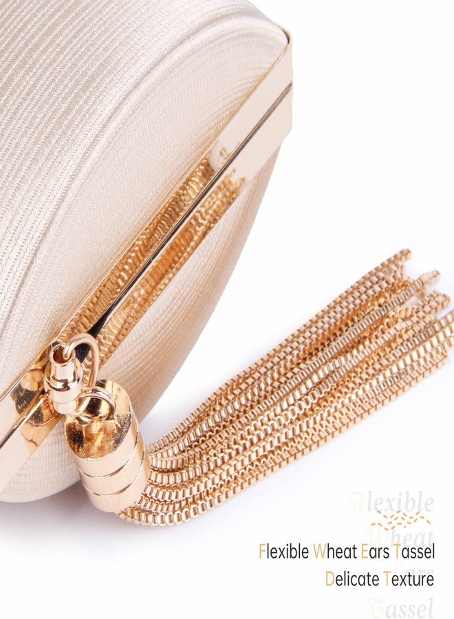 Lanpet Women's Evening Clutch Bags Silk Satin Party Handbags Bridal Wedding Purses with Tassel Pendant - Image 4