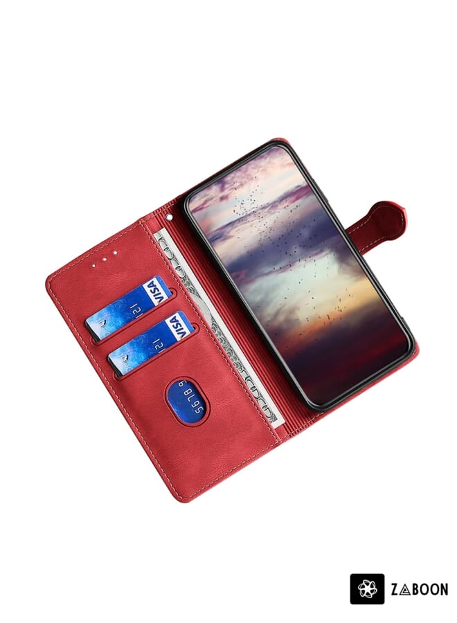 Zaboon Protective Case For TCL ION X Skin Feel Calf Texture Card Slots Leather - Image 2